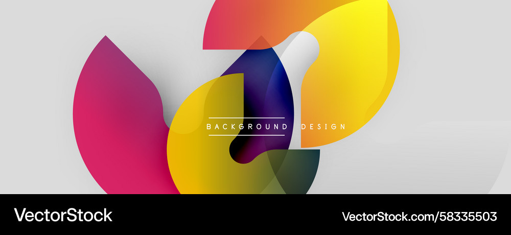 Abstract colorful shapes overlap creating dynamic Vector Image