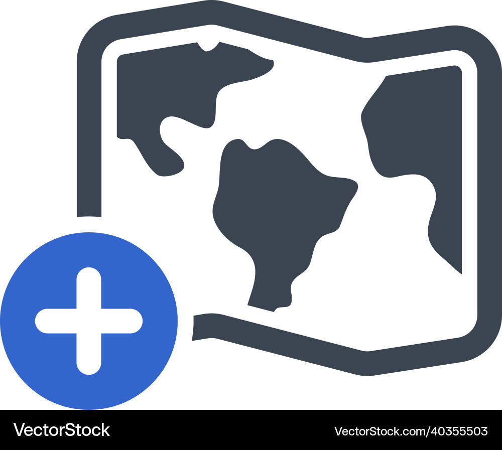 Add map icon Vector Image