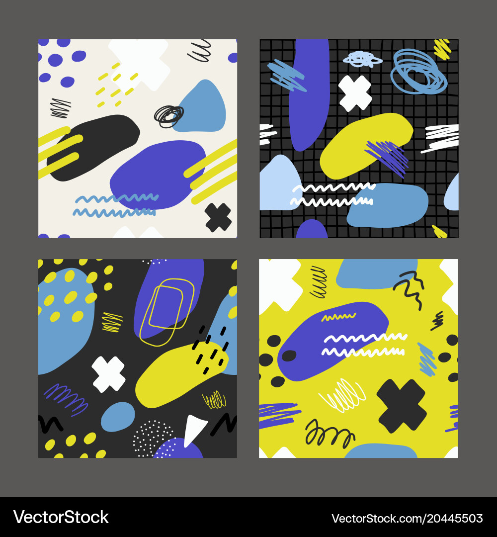 Collections of colorful seamless pattern Vector Image