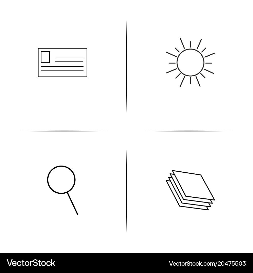 Creative process and design simple linear icons Vector Image