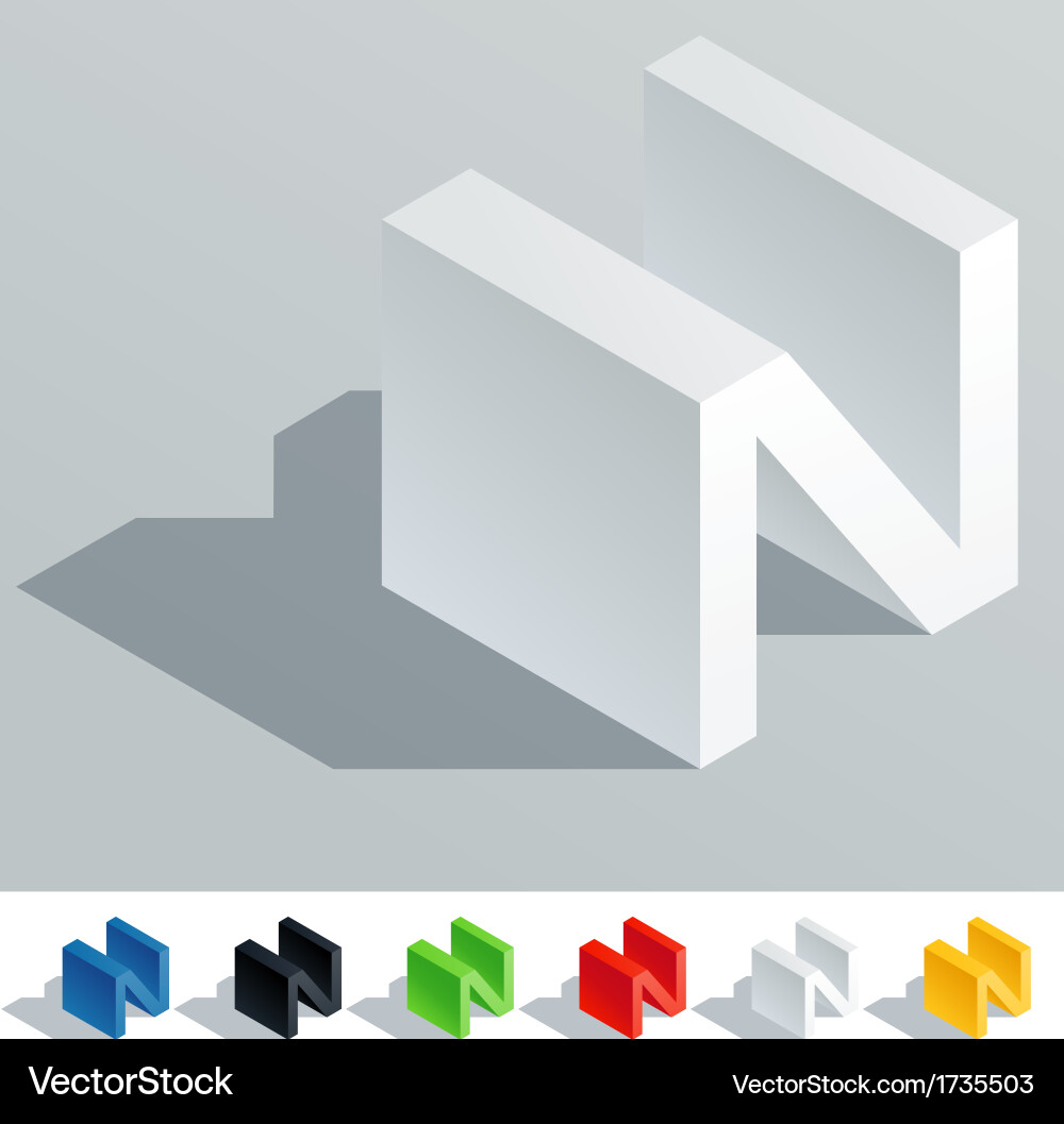 Cube styled monospace characters Vector Image