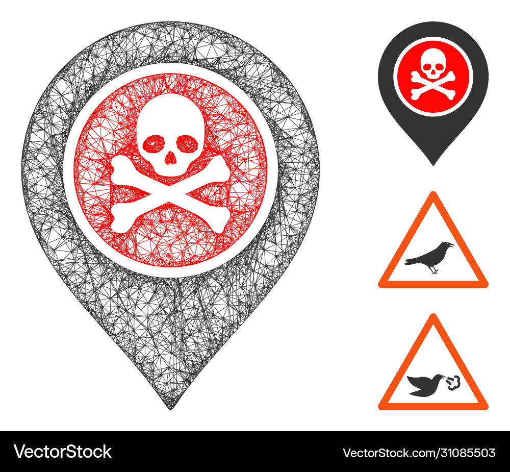 Dangerous zone pointer polygonal web mesh Dangerous zone pointer polygonal web mesh Vector Image