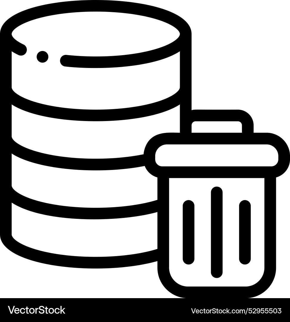 Database icon thin linear style design isolated Database icon thin linear style design isolated vector image