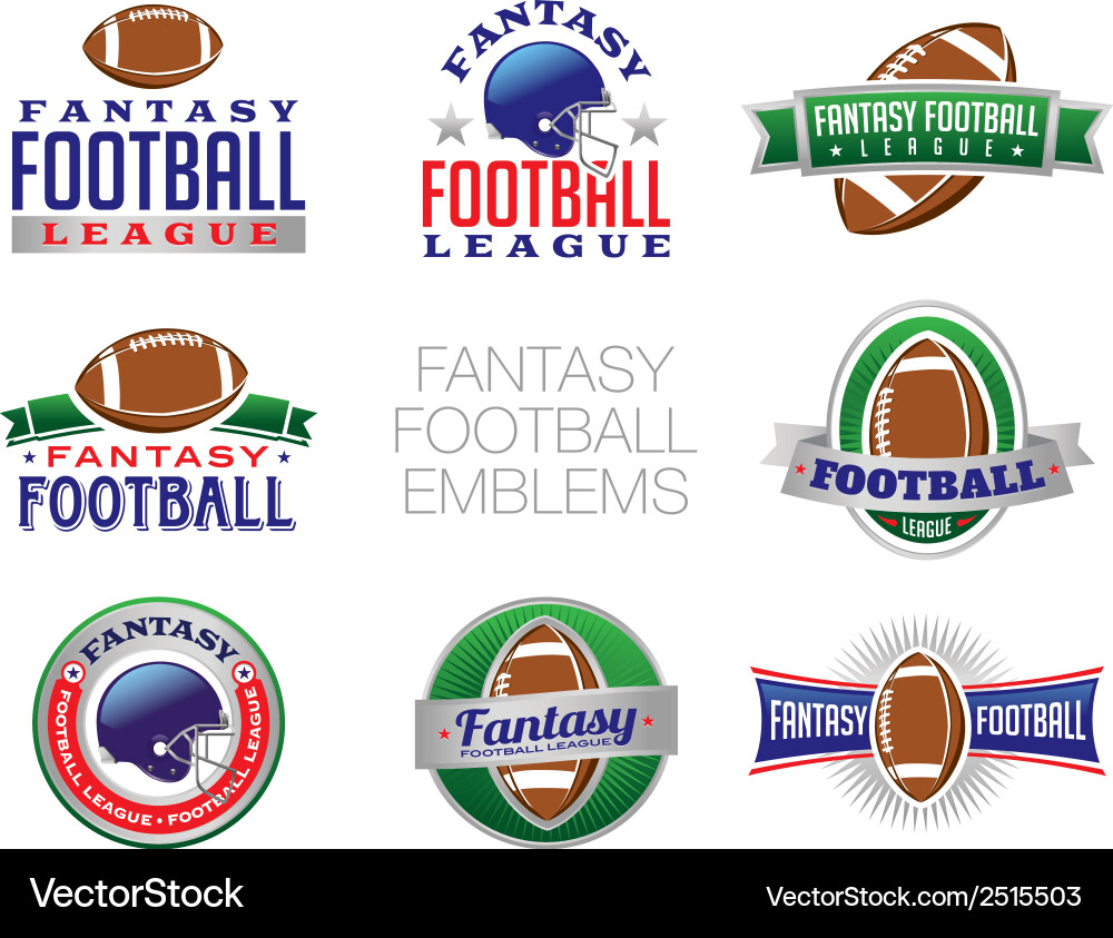 Fantasy Football Badges & Emblems Vector Image