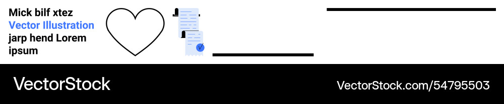 Heart symbol with text and vertical line vector image