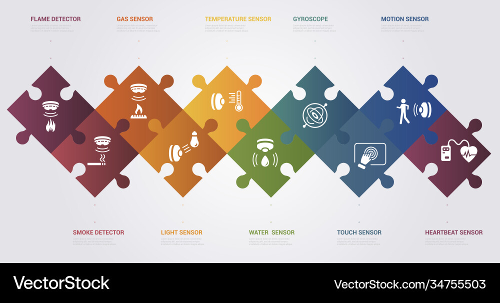 Infographic sensor template icons in different Infographic sensor template icons in different Vector Image