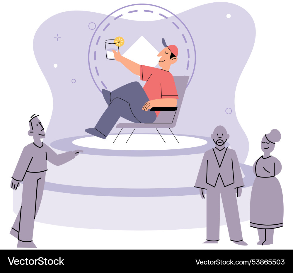 Introvertierung der Kommunikation mit anderen Vektorbild