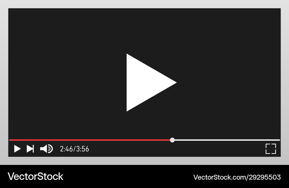 Modern Video Player UI Vector Image