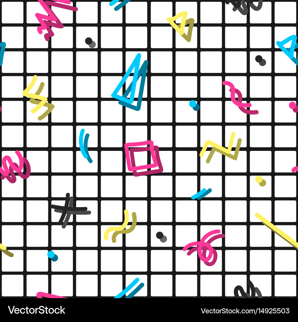 Retro memphis pattern - seamless background vector image