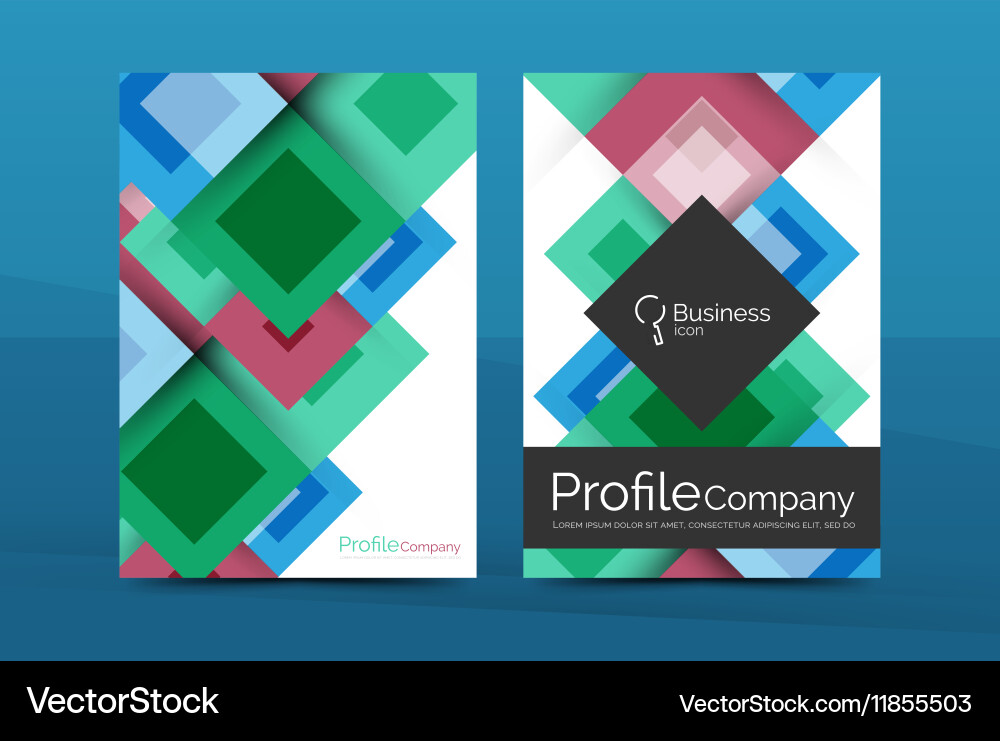 Set of front and back a4 size pages business vector image