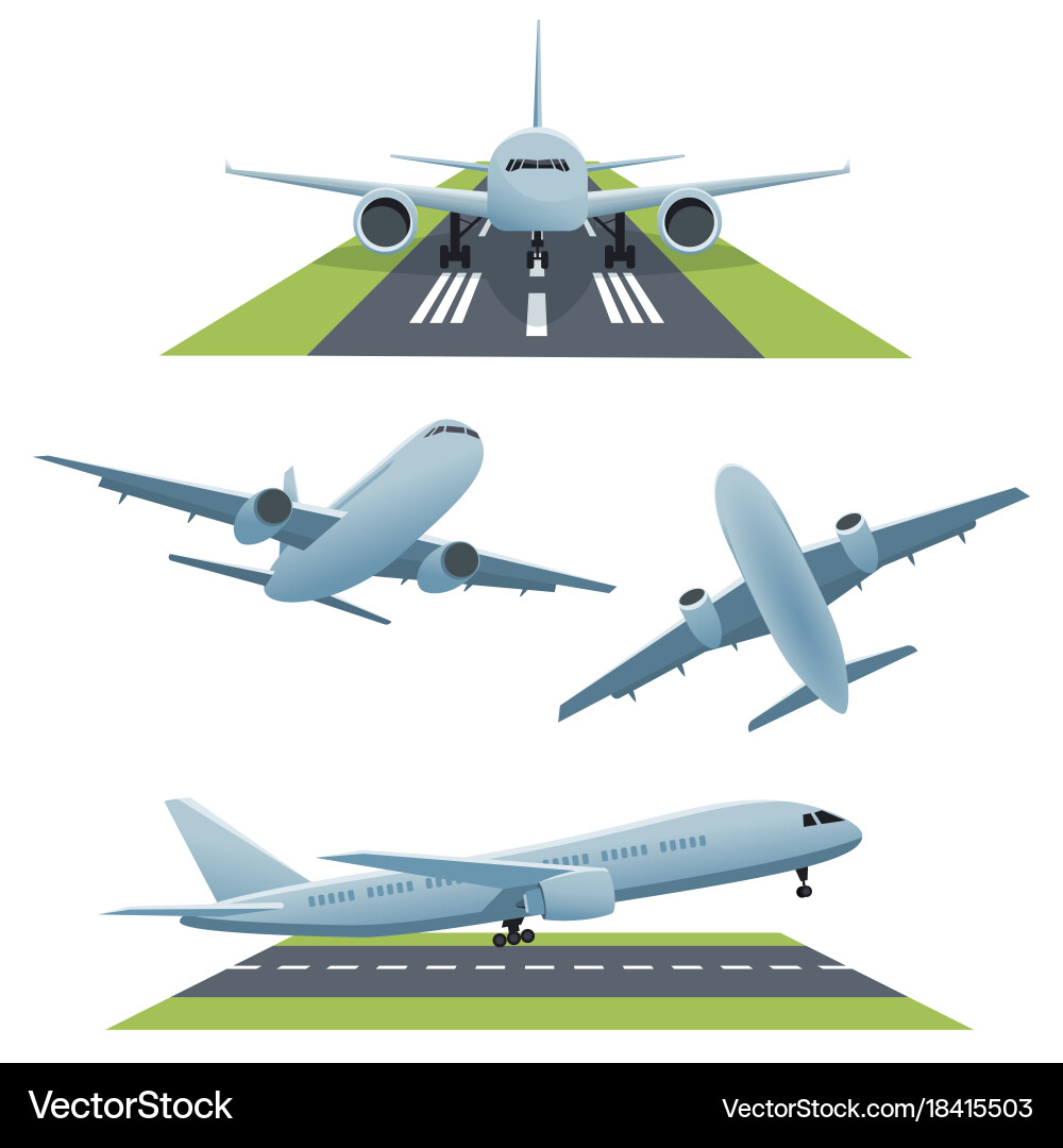 Set of planes in different views Vector Image