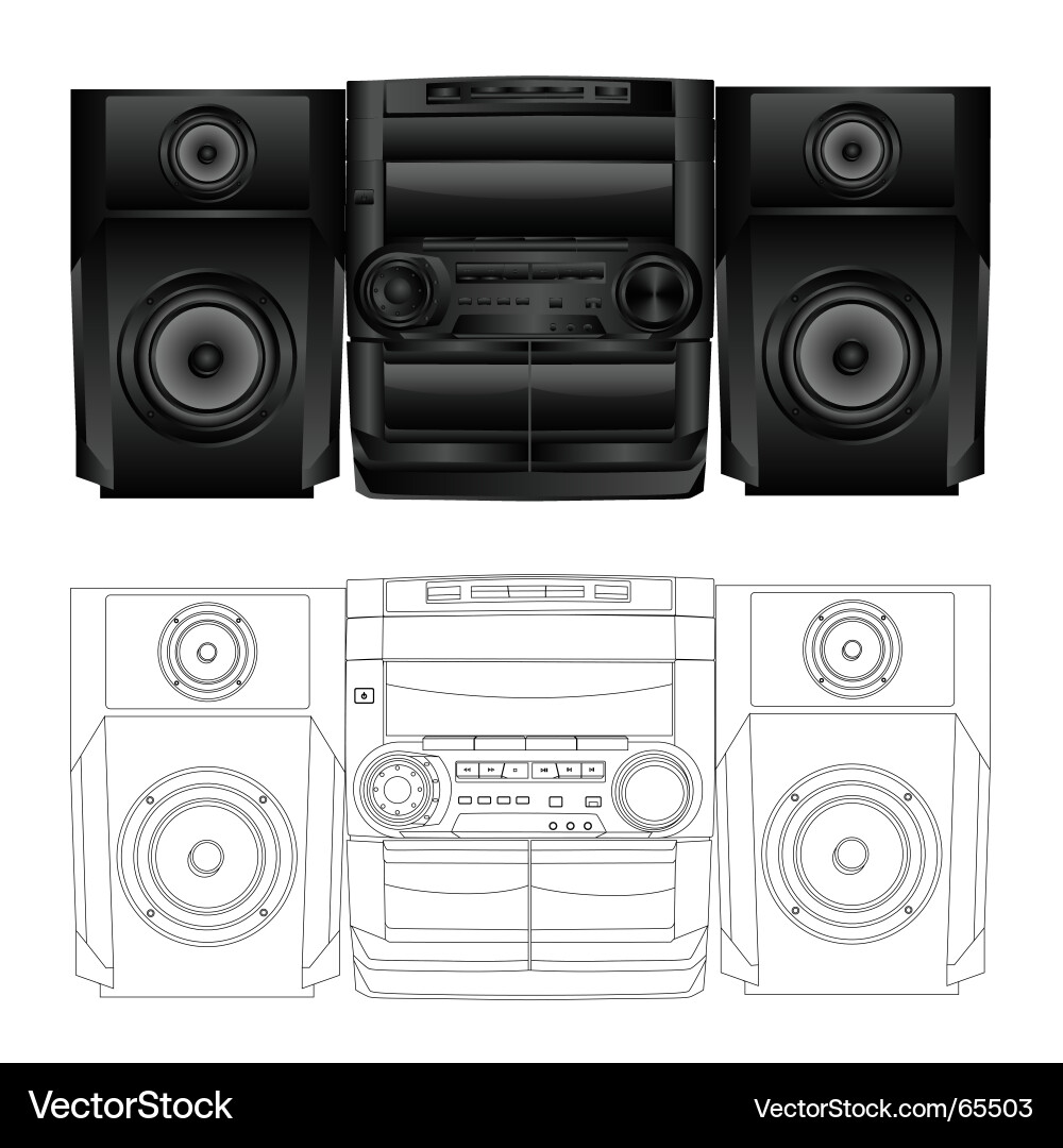 Vintage Radio Speaker Vector Image