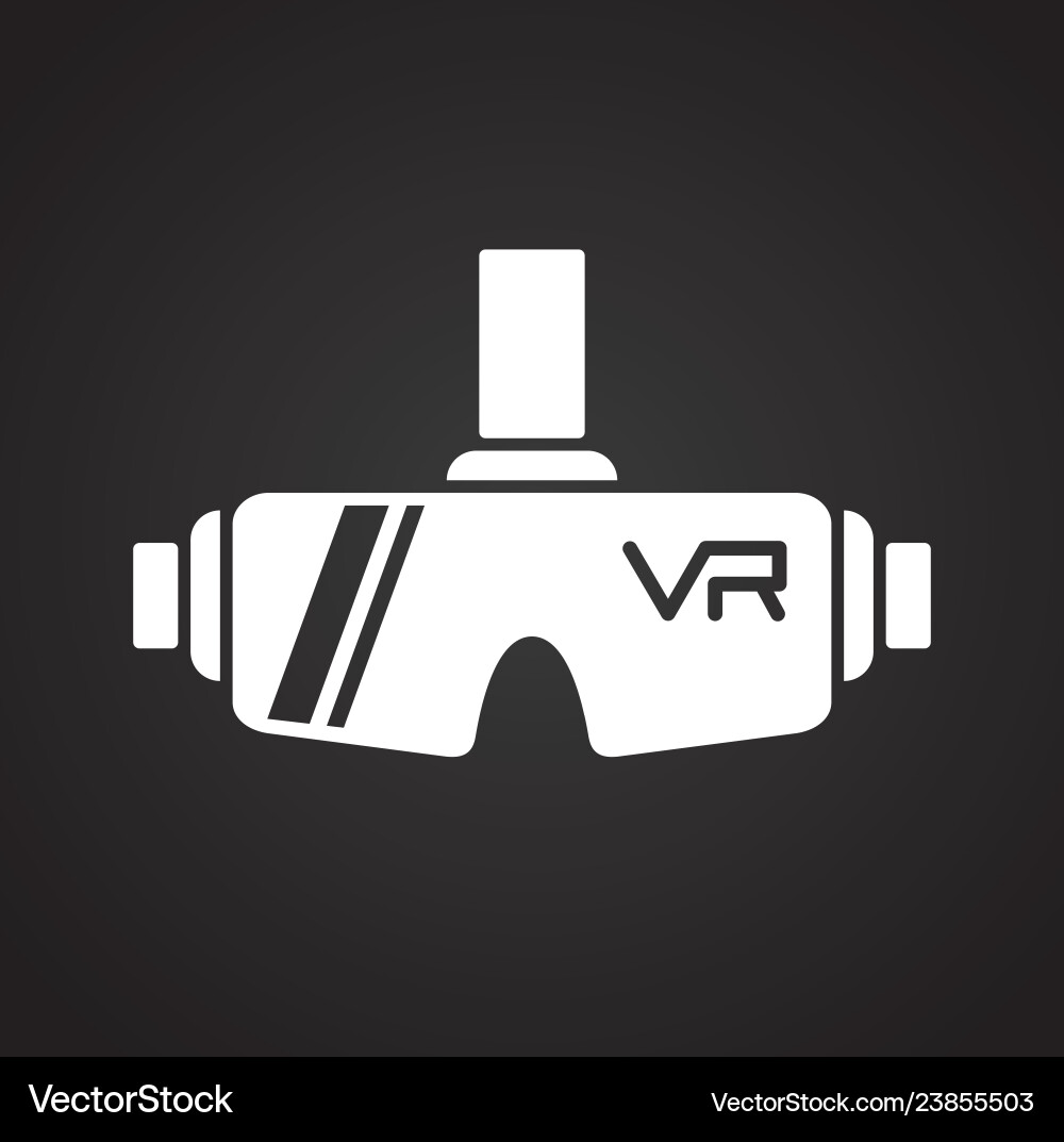 Virtual reality googles icon on black background Vector Image