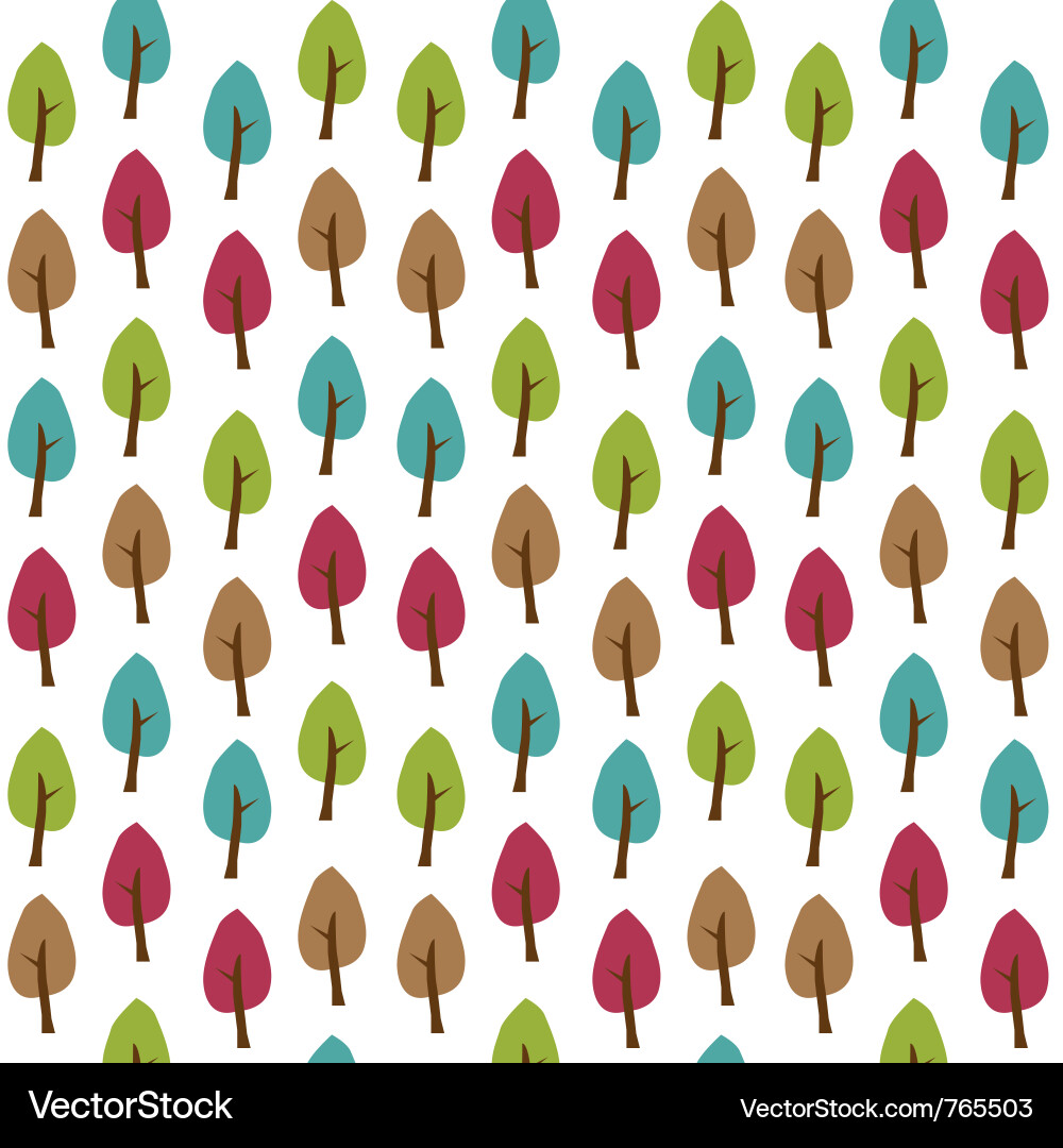 Watercolor Tree Pattern Vector Image