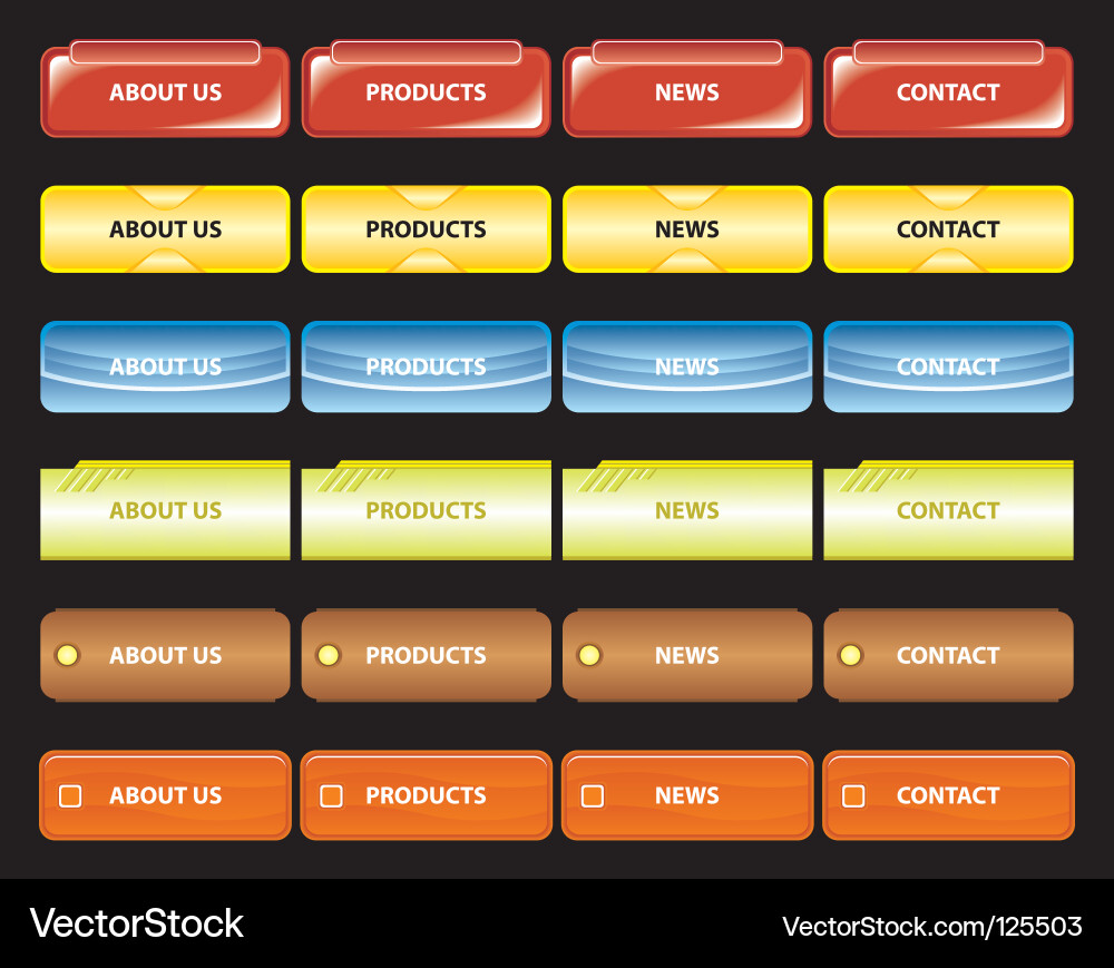 Web navigation templates vector image