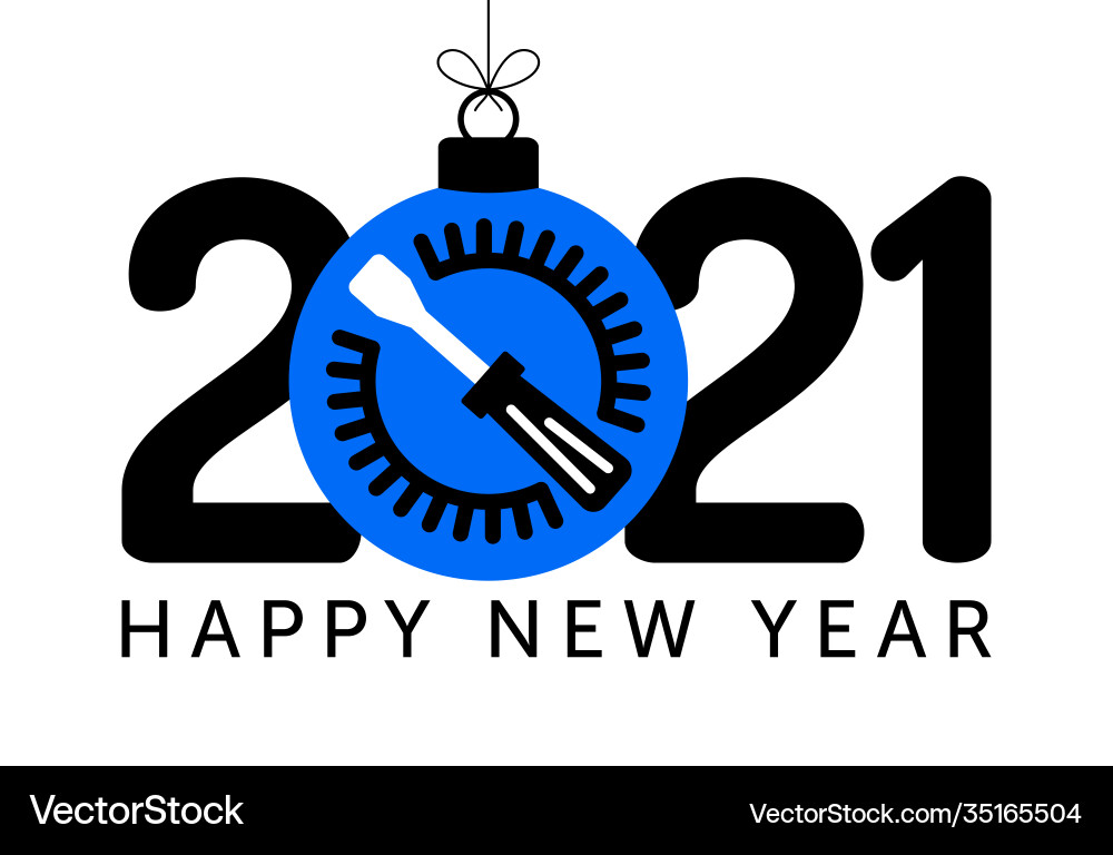 2021 happy new year fix concept Vector Image