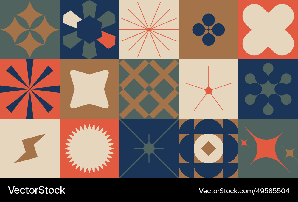 Abstract geometric pattern with silhouette basic Vector Image