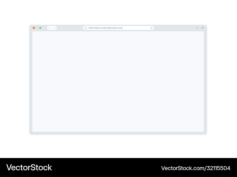 Browser window mockup with empty space for website Browser window mockup with empty space for website vector image