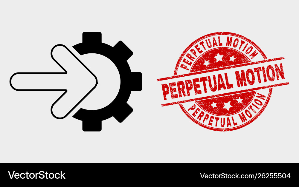 Cog arrow integration icon and scratched Vector Image