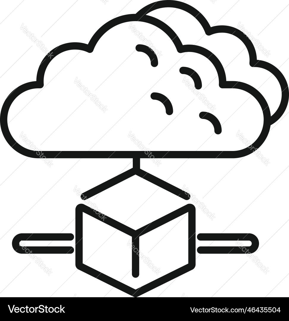 Data cloud icon outline block chain Data cloud icon outline block chain vector image