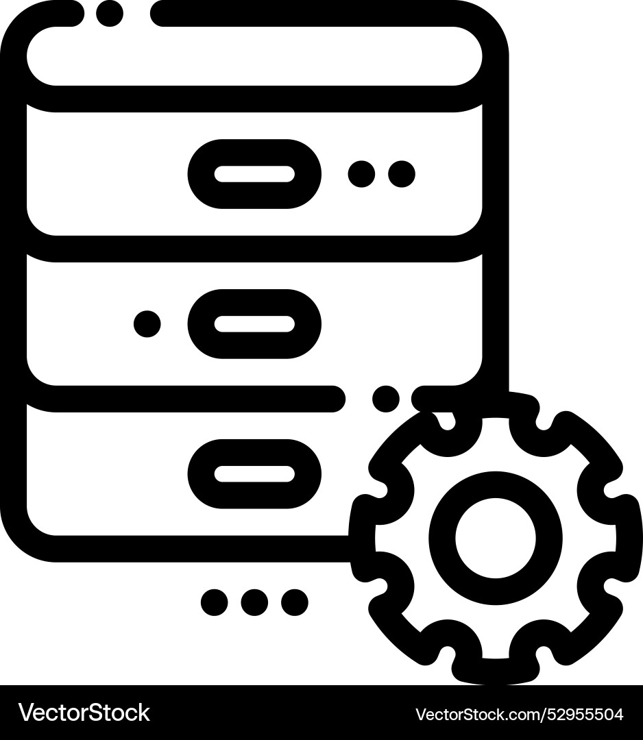 Database icon thin linear style design isolated Vector Image