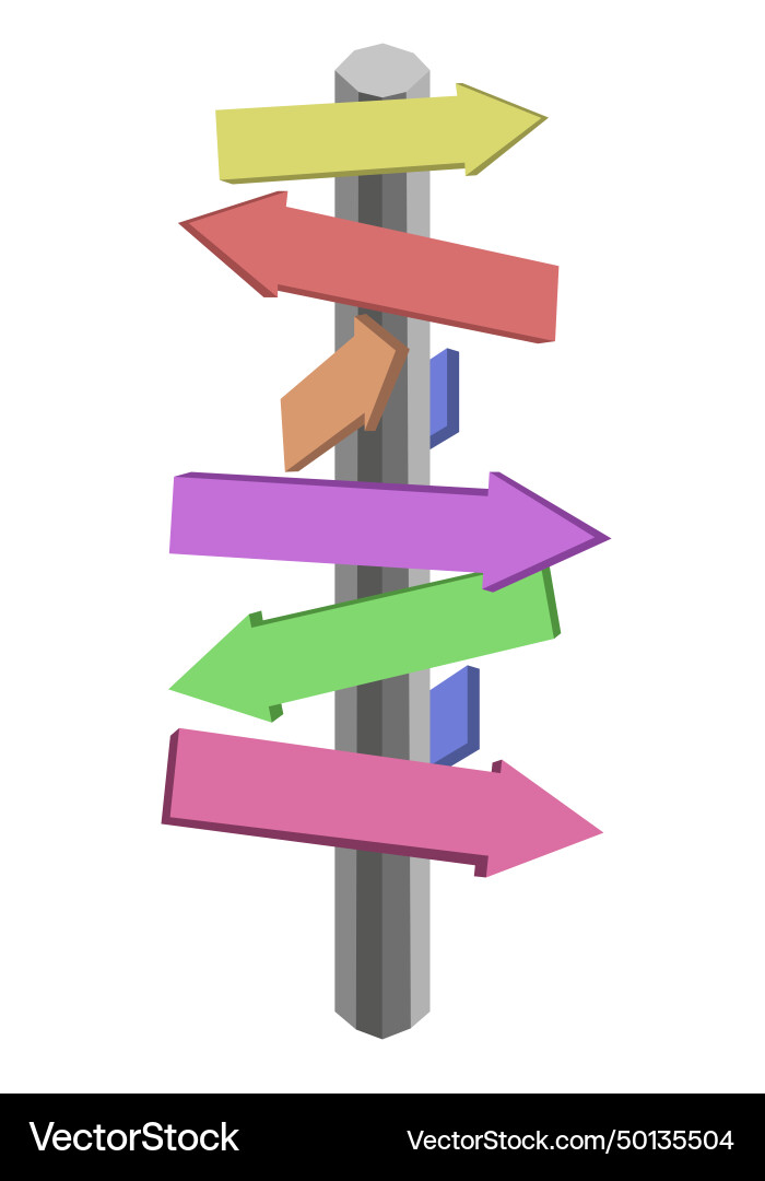Direction sign empty road pointer Direction sign empty road pointer Vector Image