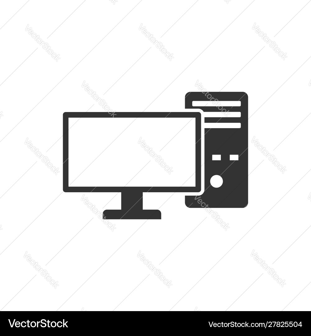 Flat Style Computer Icon vector image