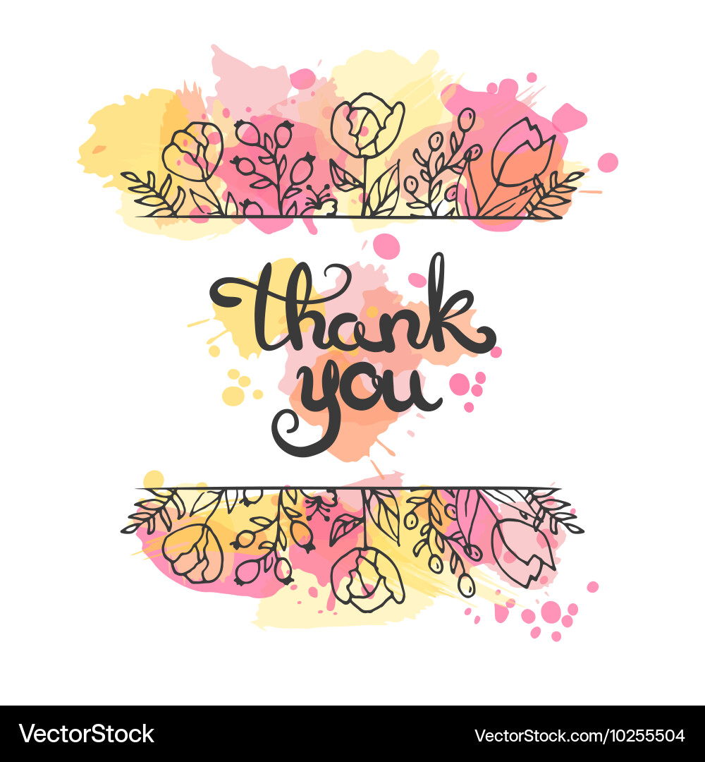 Floral Thank You Card vector image