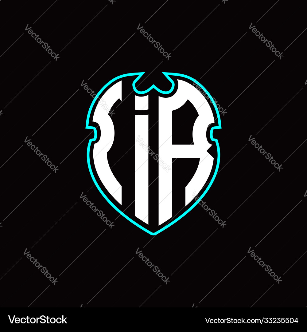 I r initial logo design with a shield shape I r initial logo design with a shield shape Vector Image