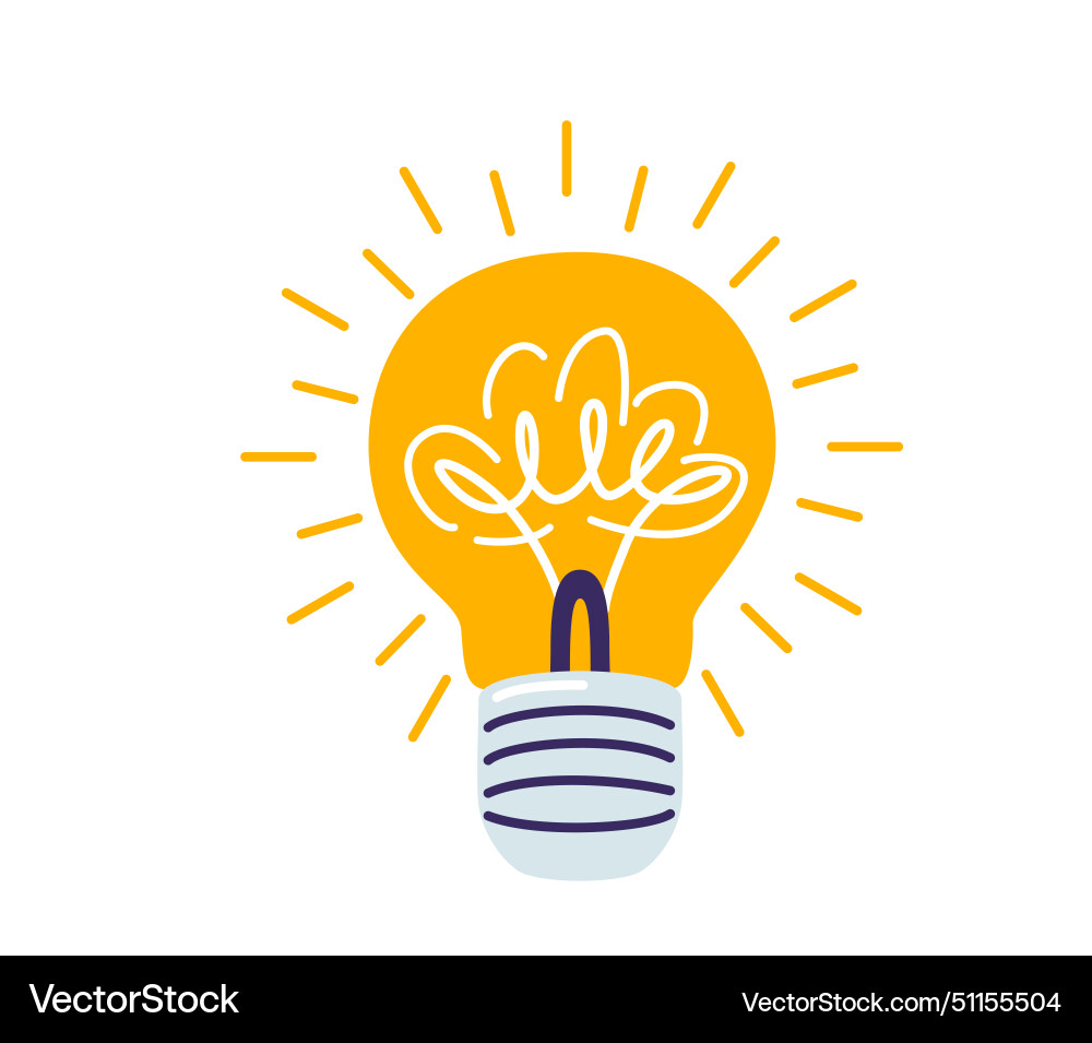 Light bulb idea line solution Light bulb idea line solution vector image