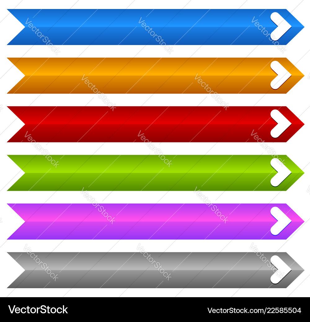 Rectangle banners buttons labels in several vector image