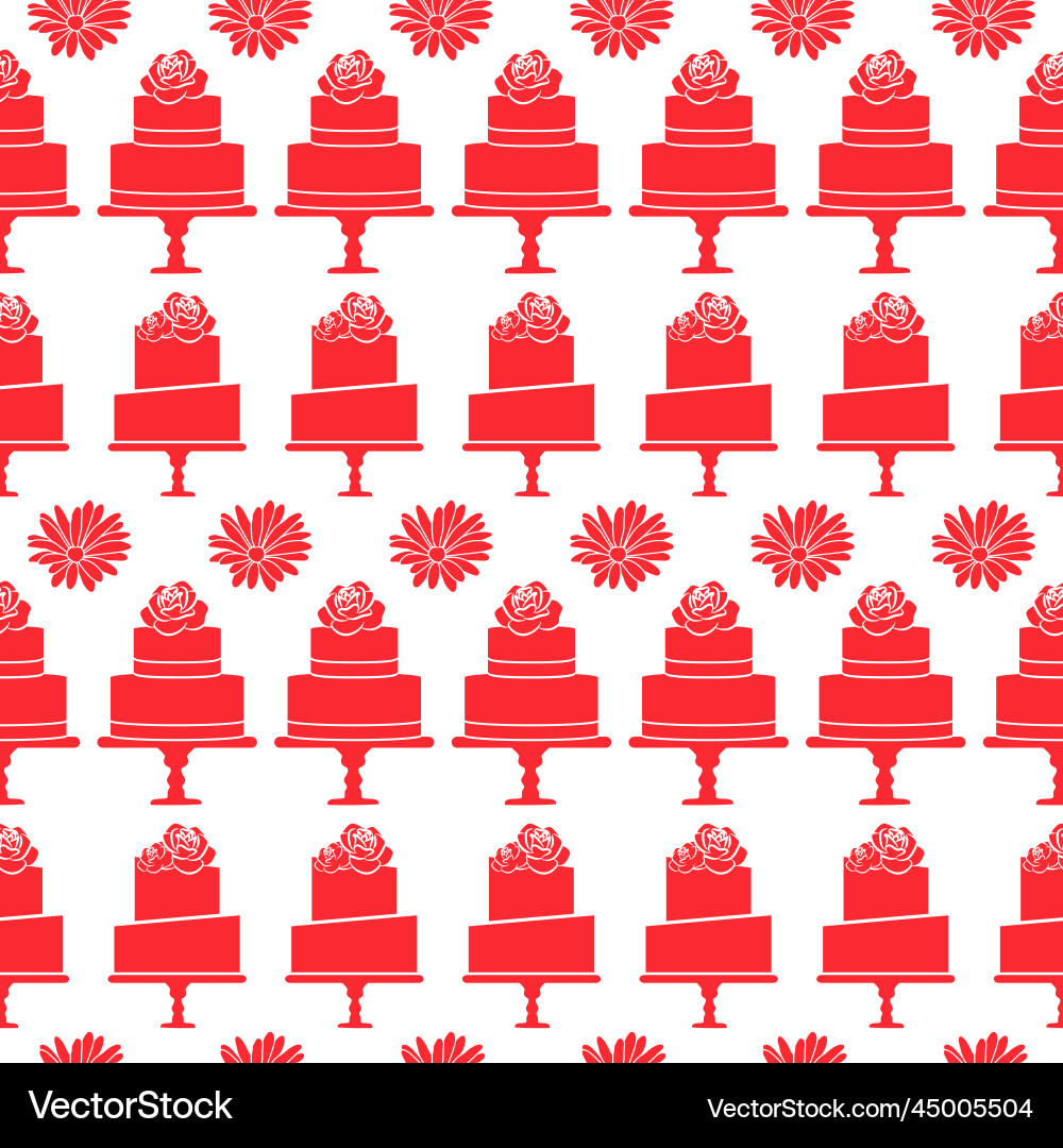 Red cake pattern background Vector Image