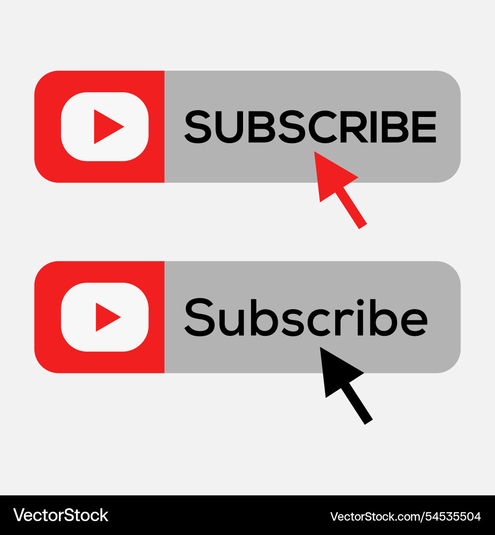 Red cta button subscribe with shadow vector image