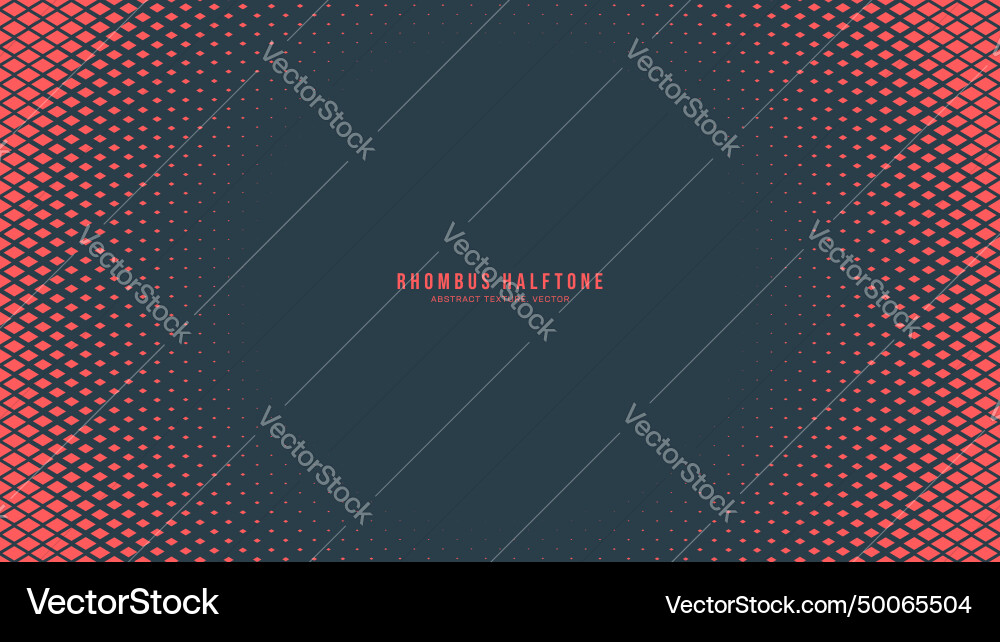 Rhombus half tone pattern texture round frame red Rhombus half tone pattern texture round frame red vector image