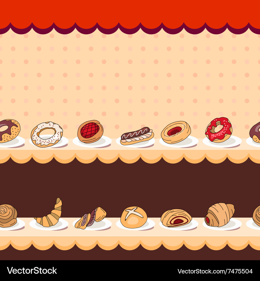 Seamless horizontal pattern with different kinds Vector Image