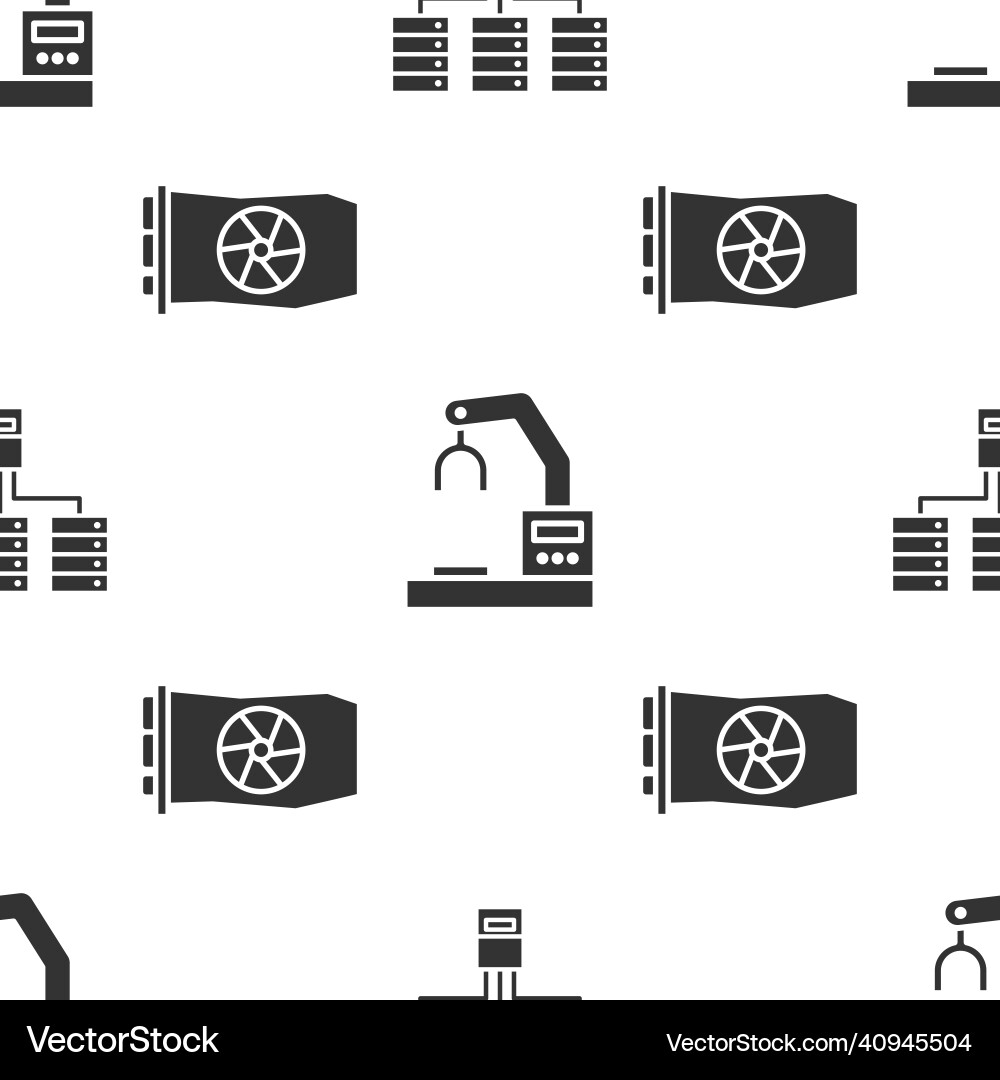 Set server data web hosting robotic robot arm Vector Image