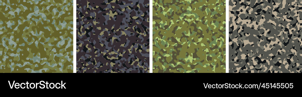 4 camouflage background set pattern design 4 camouflage background set pattern design vector image