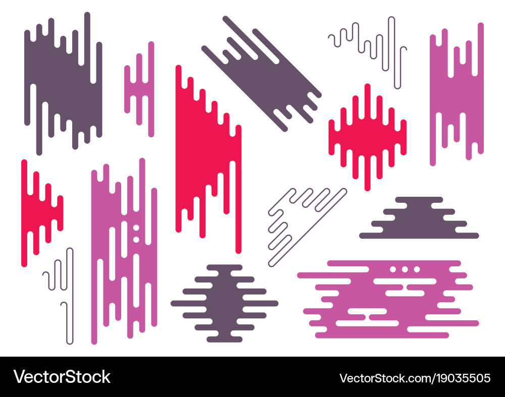 Abstract rounded line design elements vector image