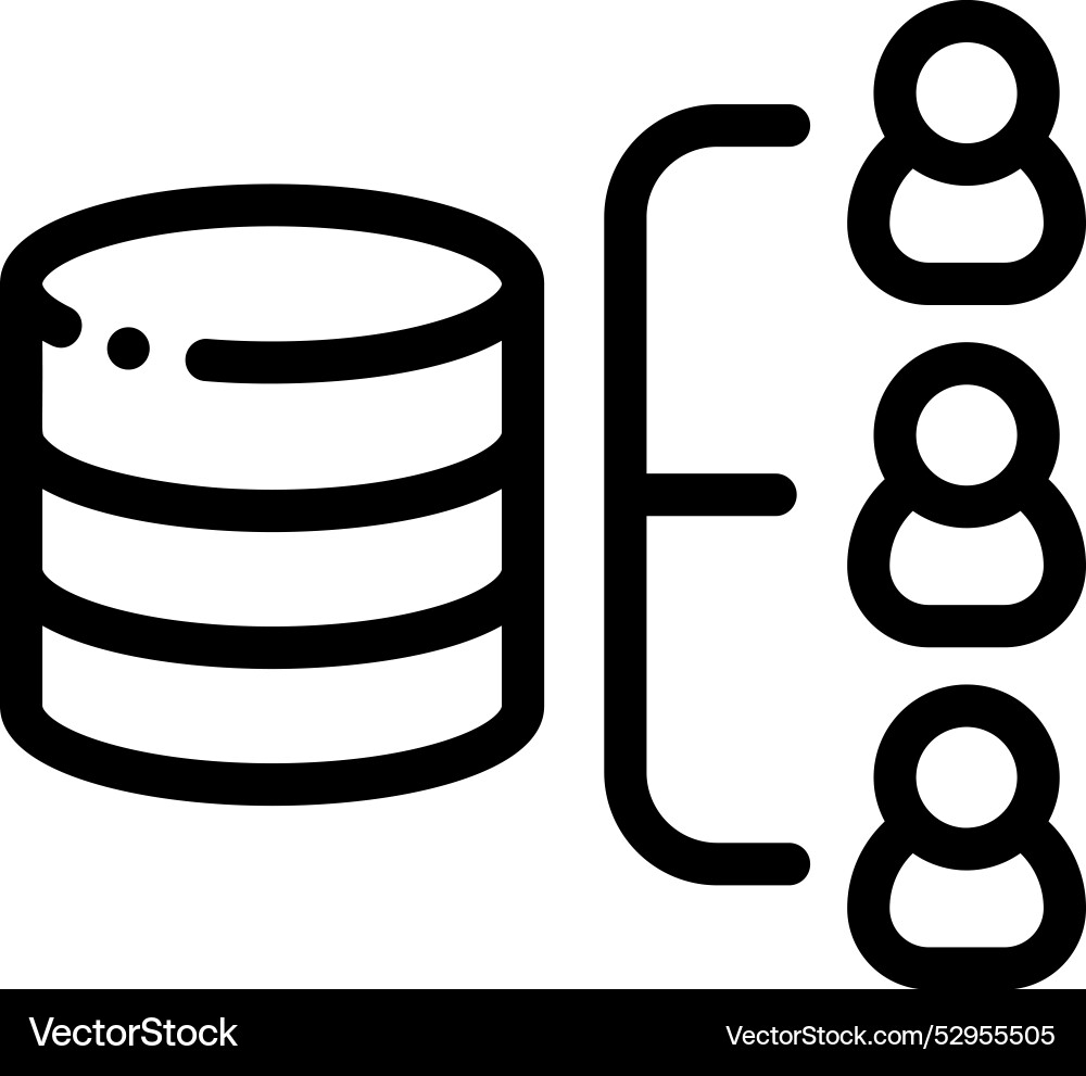 Database icon thin linear style design isolated Database icon thin linear style design isolated vector image