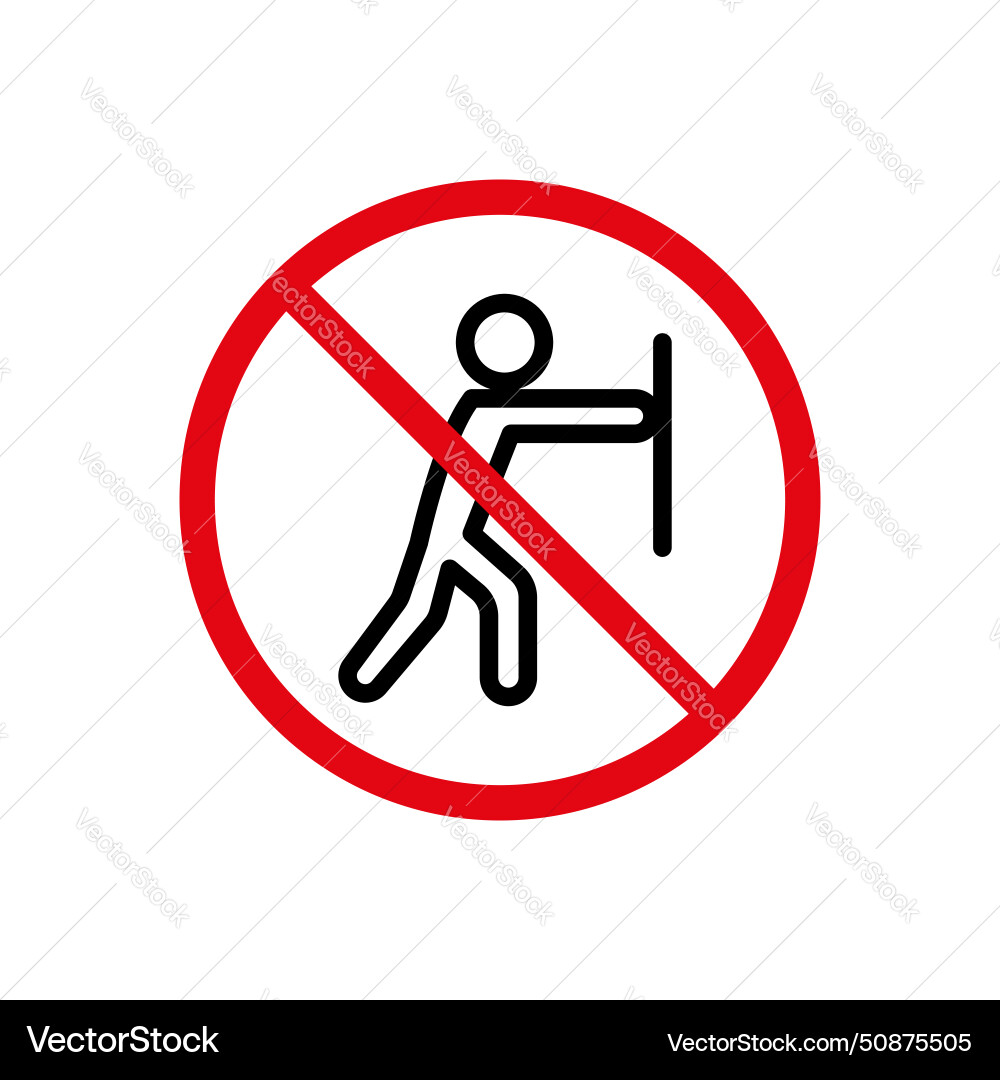 Do not push sign icon set red warning circle vector image