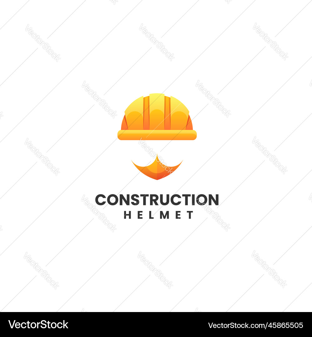 Logo construction helmet gradient colorful style Logo construction helmet gradient colorful style vector image