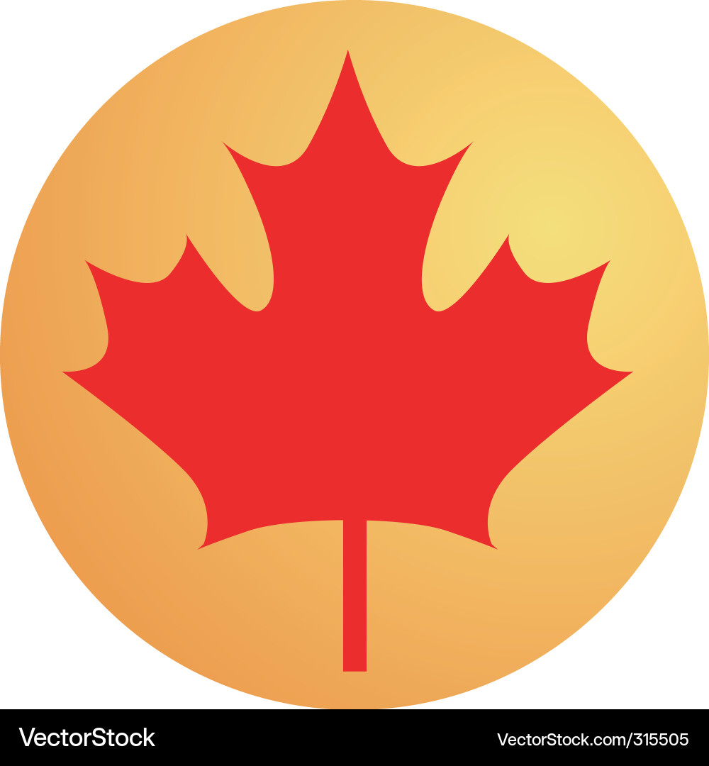 Maple Leaf Emblem Vector Image