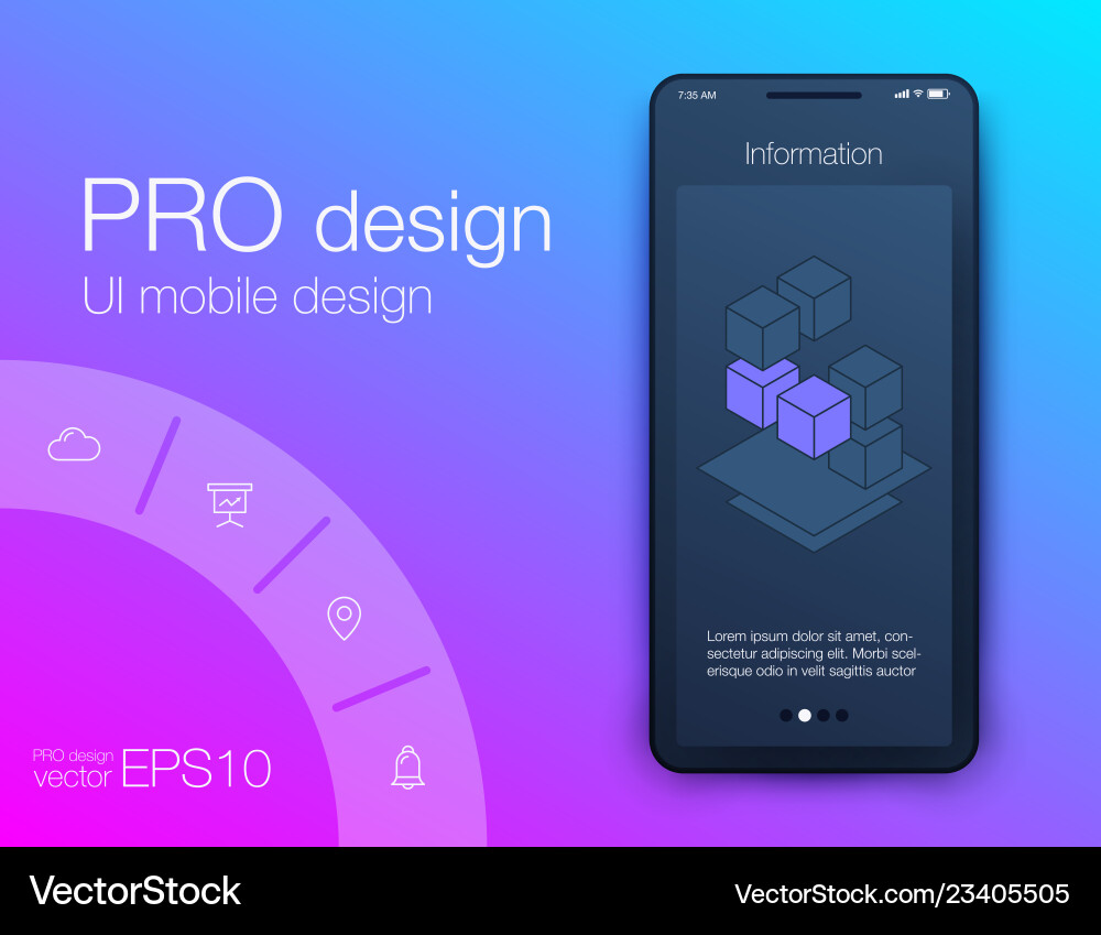 Mobile phone application for analytics stock Mobile phone application for analytics stock vector image
