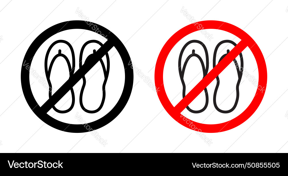 No sandals sign slipper not allowed symbol off Vector Image