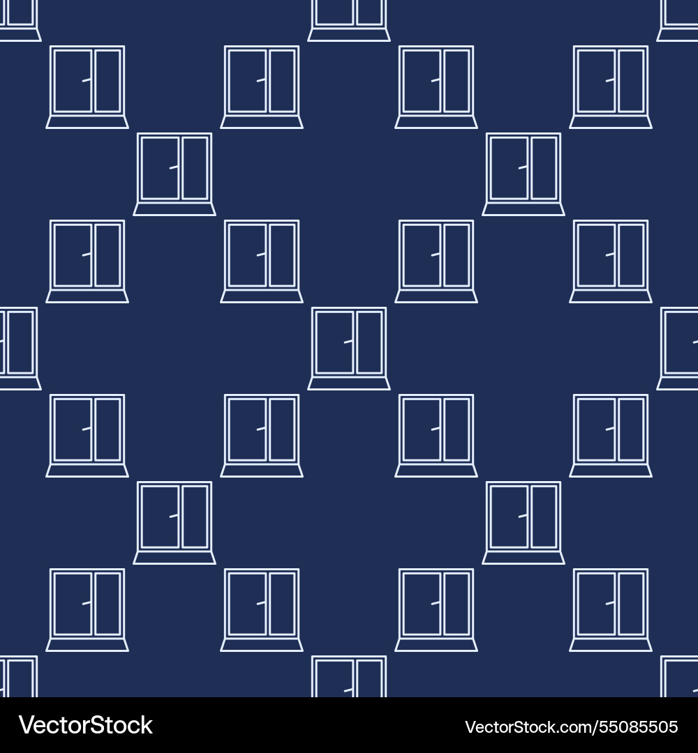 Opened glass frame window seamless pattern Opened glass frame window seamless pattern vector image