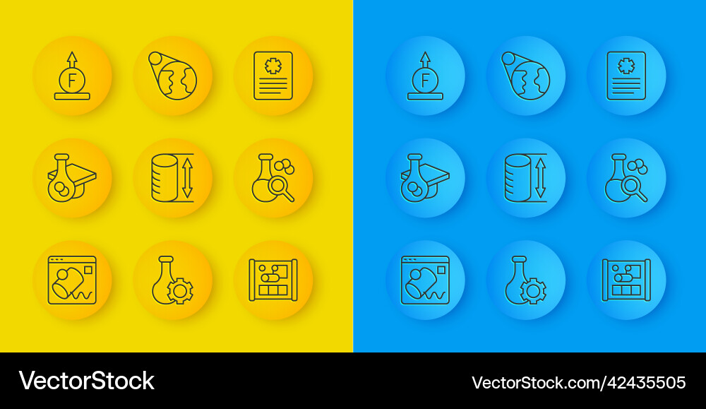 Set line data visualisation graduation cap Vector Image