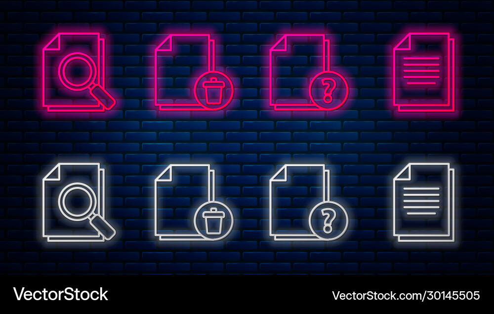 Set line delete file document unknown Set line delete file document unknown Vector Image