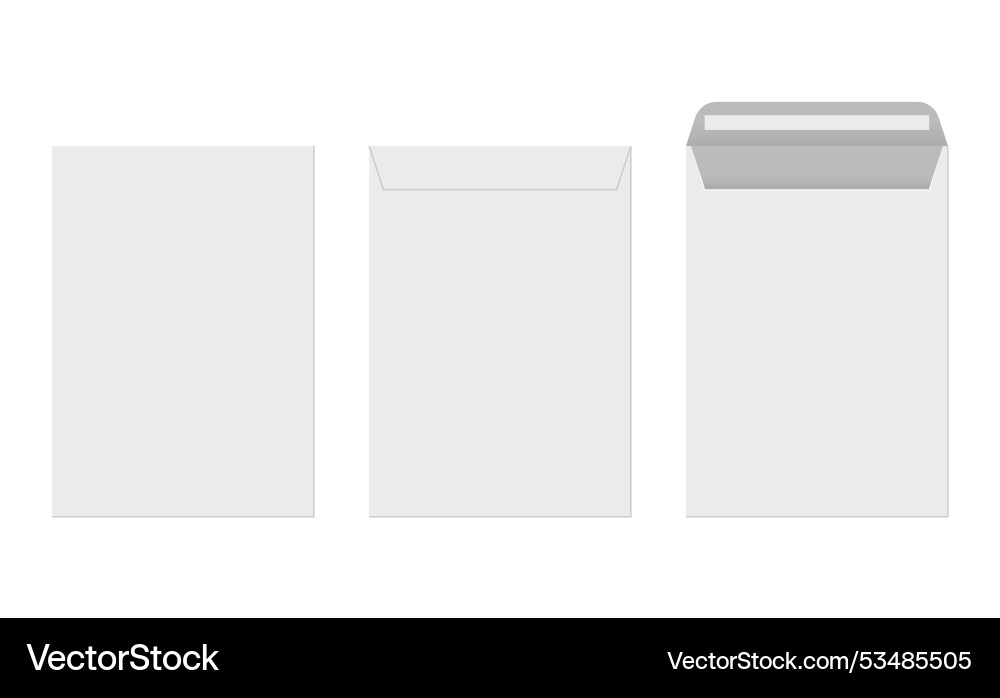 Set of envelope templates collection blank vector image