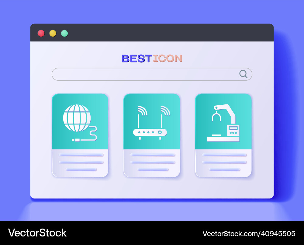 Set router and wi-fi signal social network Vector Image