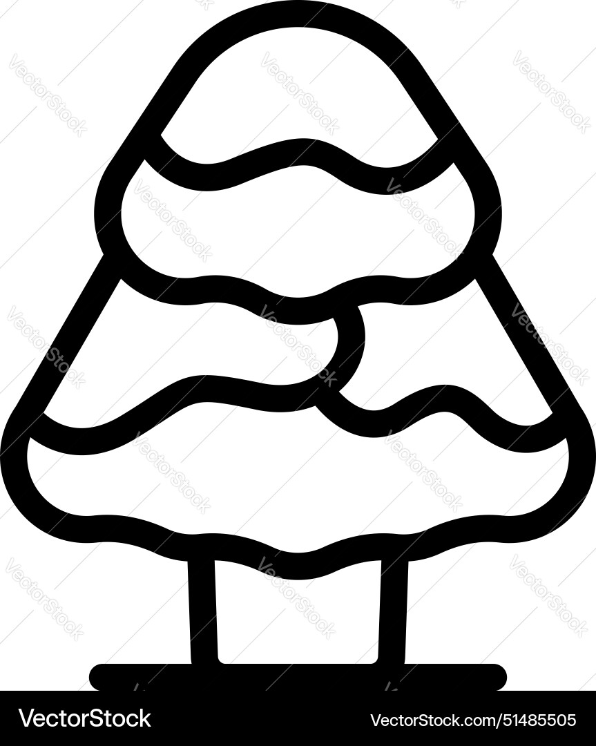 Stylized black and white christmas tree icon Stylized black and white christmas tree icon vector image